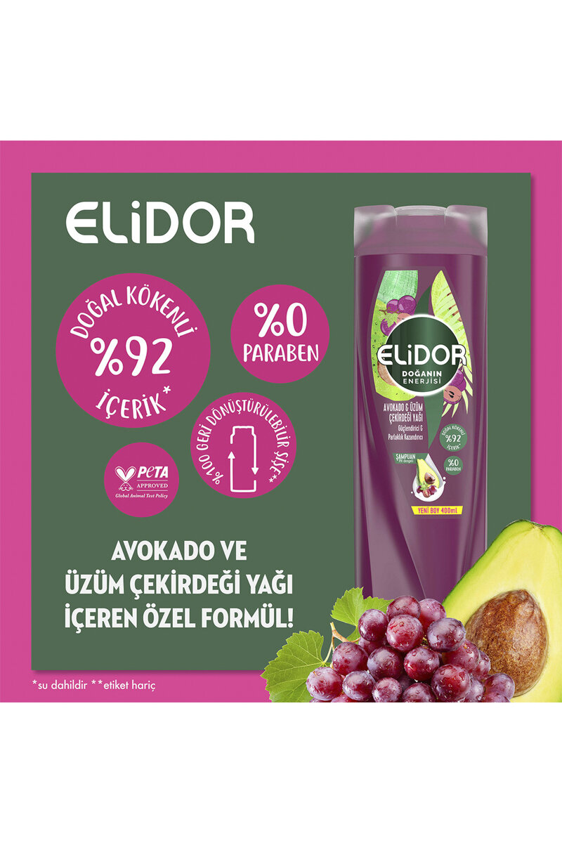 Elidor Avakado Üzüm 400ml Şam.